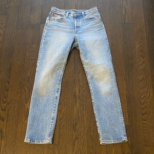 Levi's Women's Straight Leg Light Blue Denim Jeans - 501